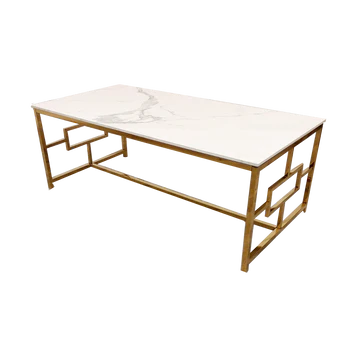 Geo Gold Coffee Table with Polar White Sintered Top