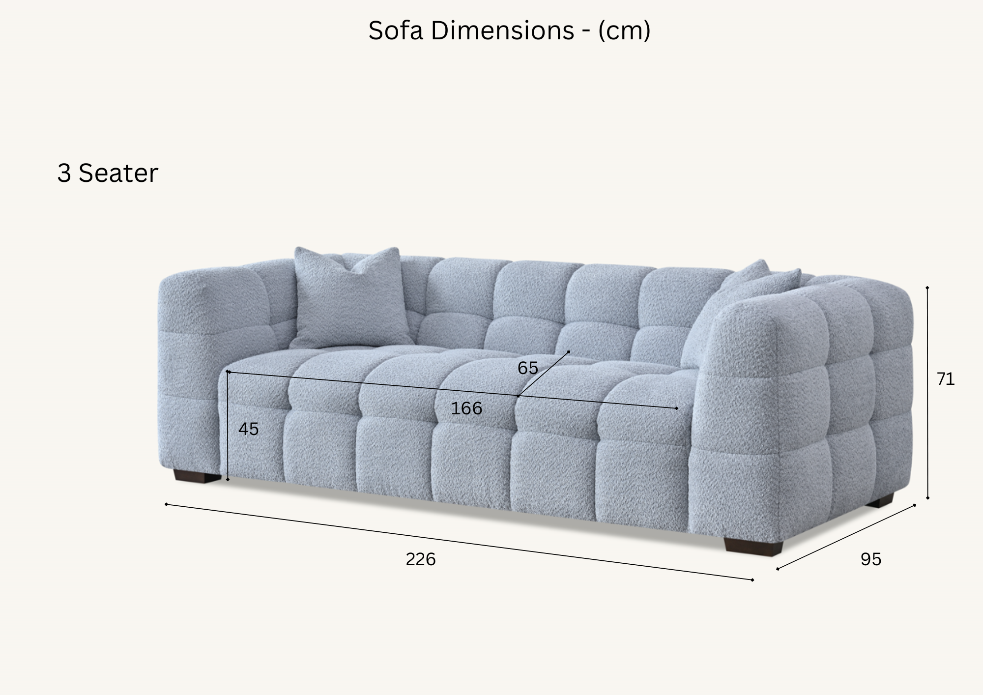 Tribeca Sofa Range in Oatmeal Boucle Fabric