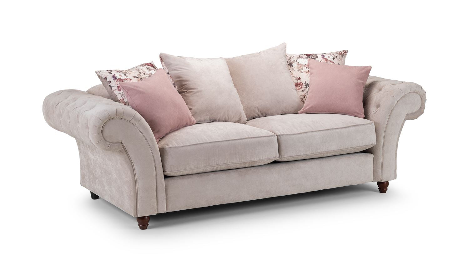 Roma Chesterfield Sofa Beige 3+2 Seater